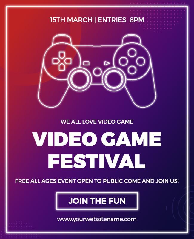 Video Game Festival Event Flyer Template