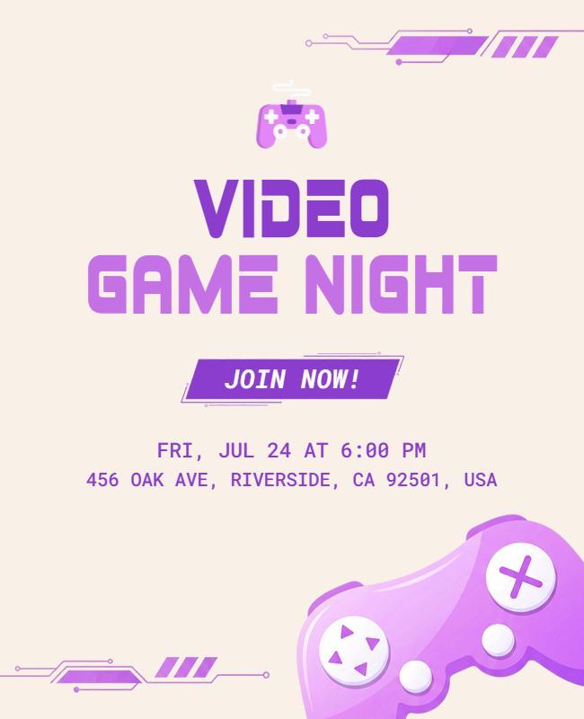 Video Game Night Event Poster Template