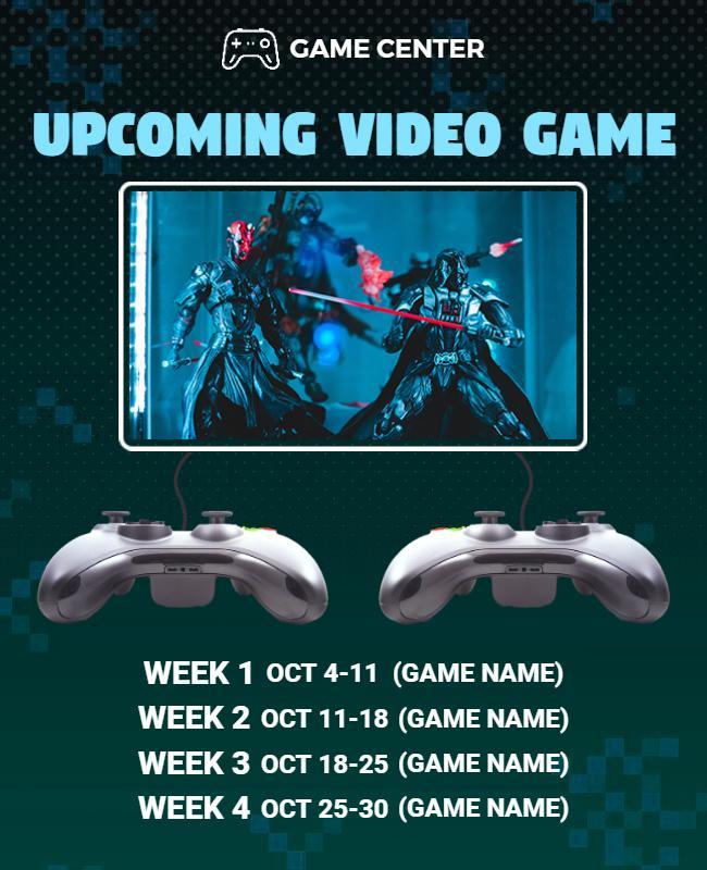 Video Game Release Schedule Flyer Template
