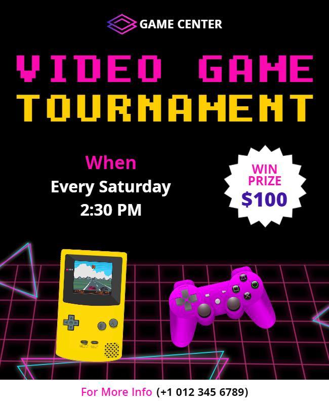 Video Game Tournament Event Flyer Template