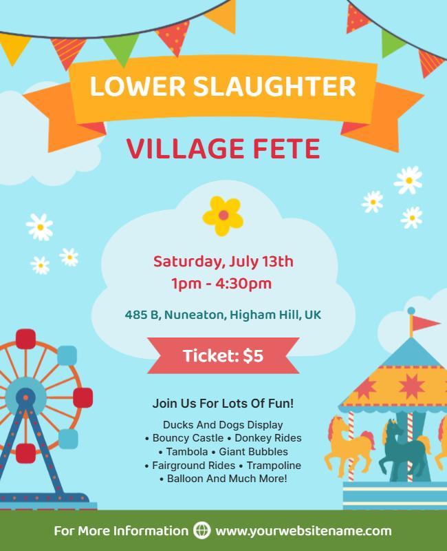 Village Fete Event Celebration Flyer Template