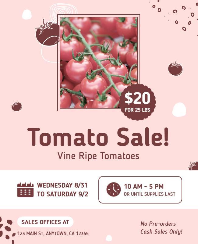 Vine Ripe Tomato Sale Event Flyer Template