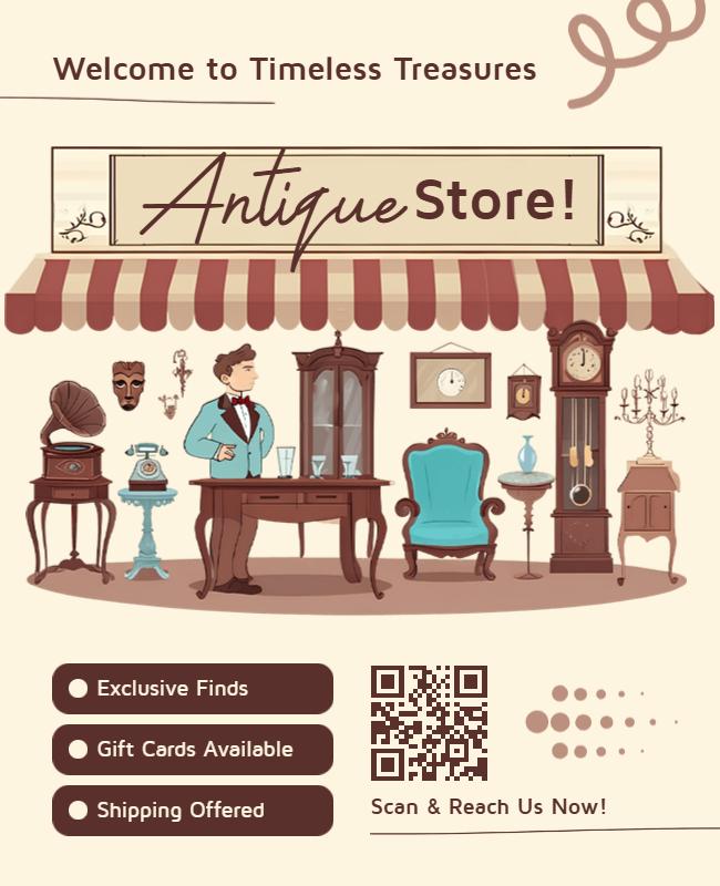 Vintage Antique Store Promotion Flyer Template