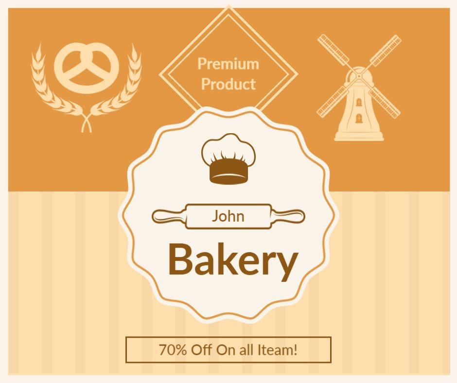 Vintage Bakery Promotion with Whimsical Design Elements Ad Template