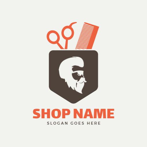 Vintage Barber Shop Logo Featuring Classic Scissors and Comb Logo Template