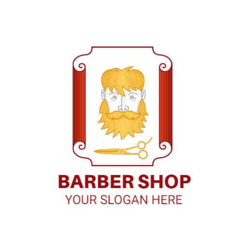 Vintage Barber Shop Logo Featuring Stylish Hair and Beard Design Logo Template