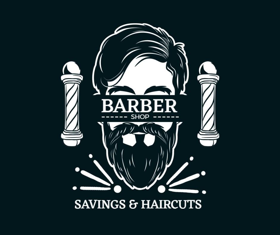Vintage Barber Shop Typography with Savings and Haircuts Ad Template