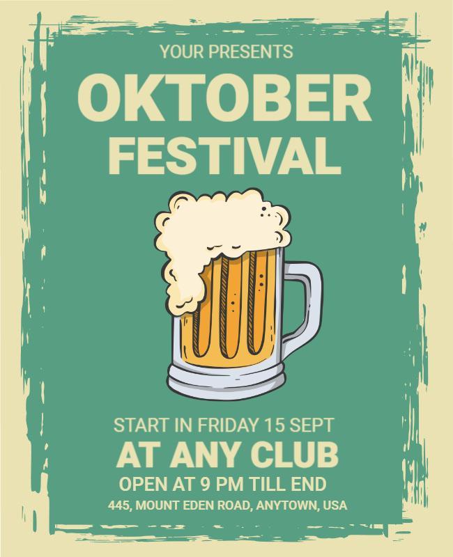 Vintage Beer-Themed Oktober Festival Celebration Poster Template