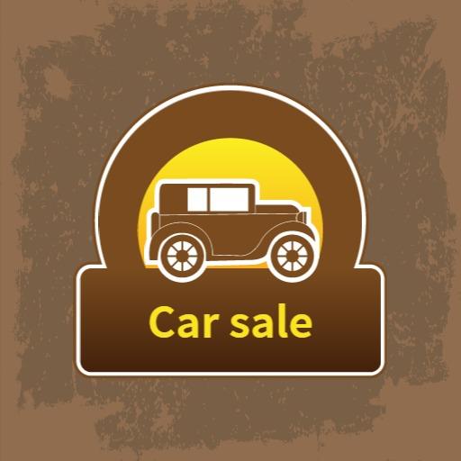Vintage Brown Car Design Highlighting Car Sales Logo Template