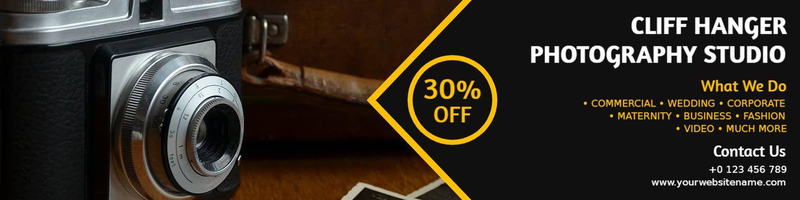 Vintage Camera and Professional Services Photography Banner Template