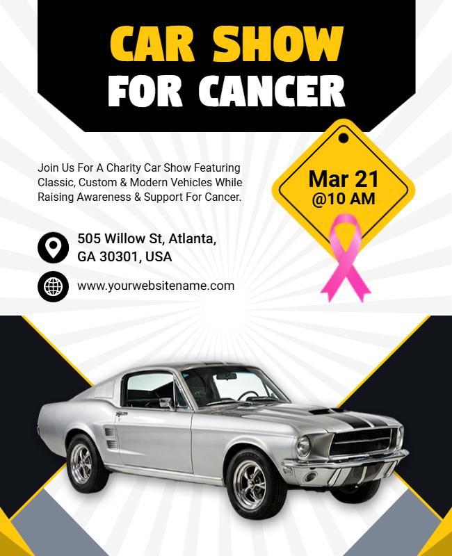Vintage Car Show for Cancer Support Flyer Template