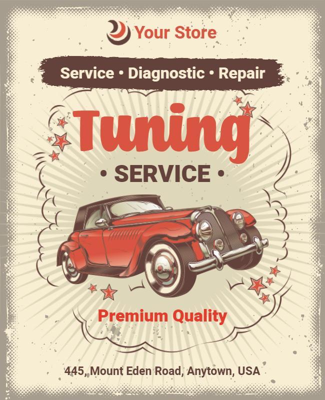 Vintage Car Tuning Service Flyer Template