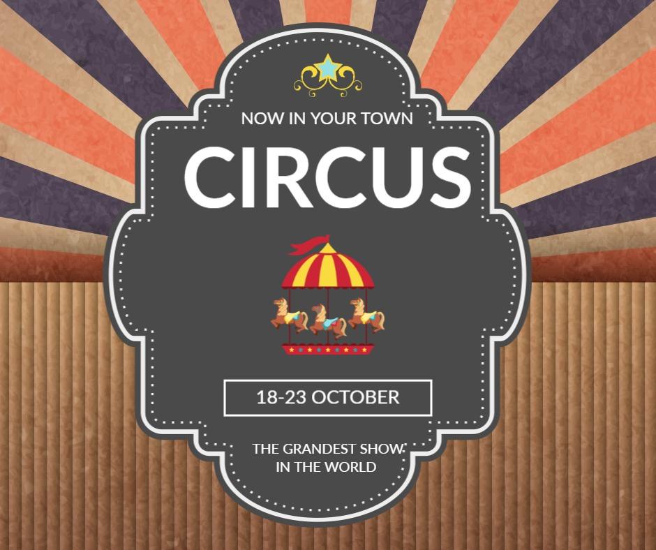 Vintage Circus Show Announcement with Carousel Illustration Ad Template
