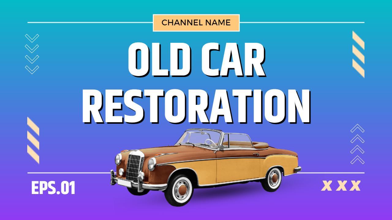 Vintage Classic Car Restoration Project YouTube Thumbnail Template