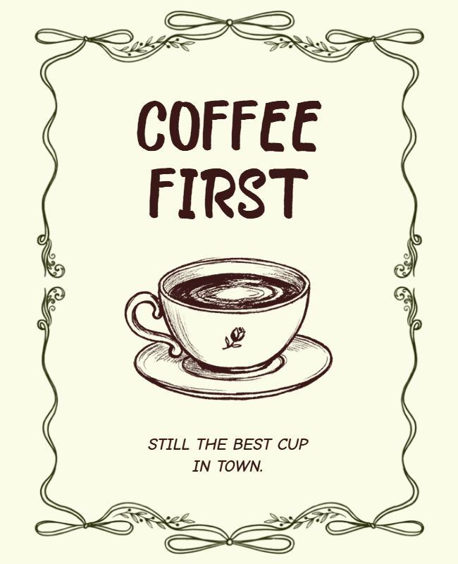 Vintage Coffee Shop Advertisement Poster Template