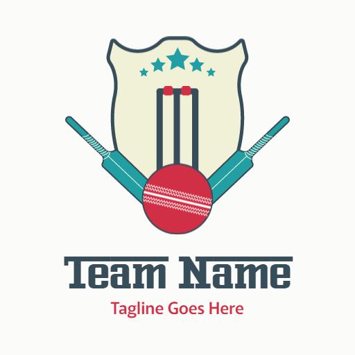 Vintage Crest Design Featuring Cricket Team Elements Logo Template