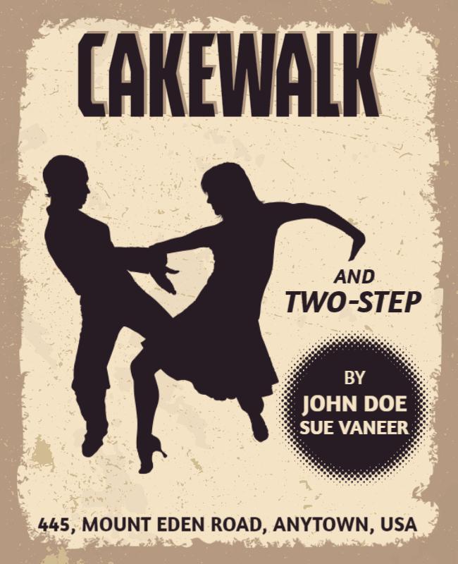 Vintage Dance-Themed Cakewalk Event Flyer Template