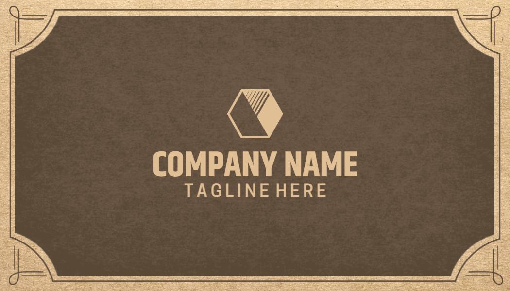 Vintage Elegant Brown Texture Design Business Card Template