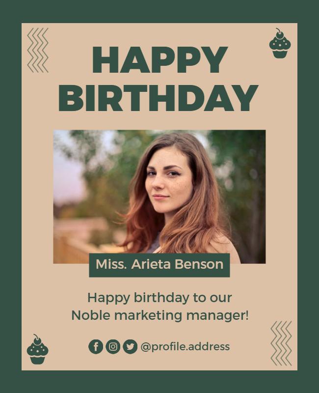 Vintage Employee Birthday Flyer Template