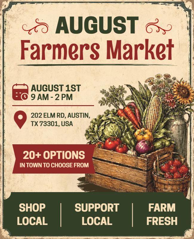Vintage Farmers Market Event Flyer Template