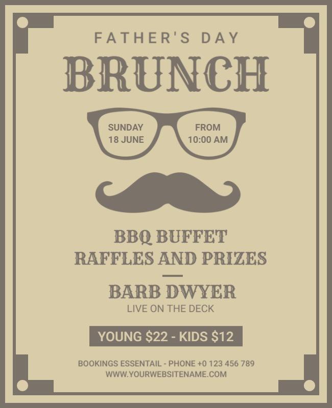 Vintage Father's Day Brunch Celebration Poster Template