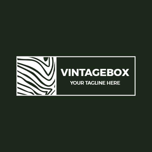 Vintage Green and White Plywood Design Featuring Stripes Logo Template
