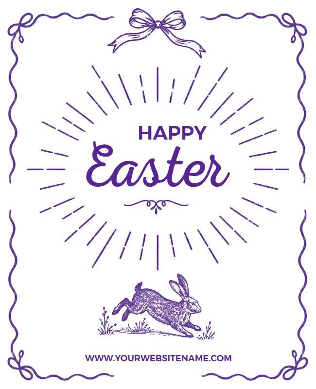 Vintage Happy Easter Greeting Poster Template