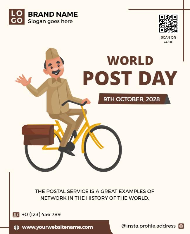 Vintage Illustration for World Post Day Celebration Poster Template