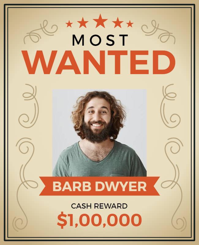 Vintage Most Wanted Cash Reward Announcement Flyer Template