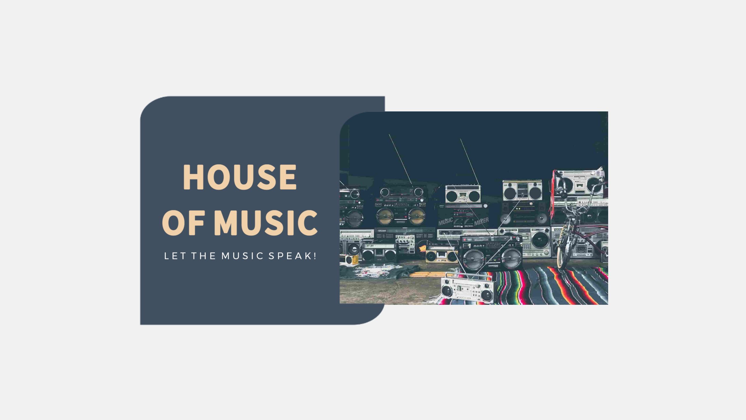 Vintage Music Equipment Display with Bold Text YouTube Banner Template