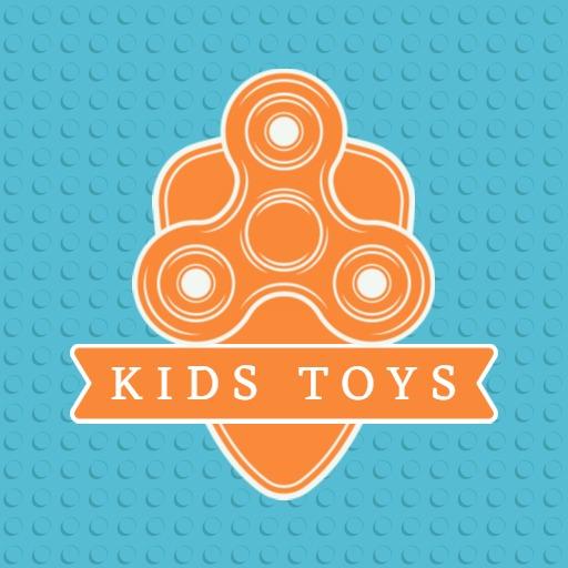 Vintage Orange Spinner Design for Kids Toys Logo Template