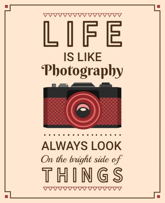 Vintage Photography Motivational Quote Poster Template