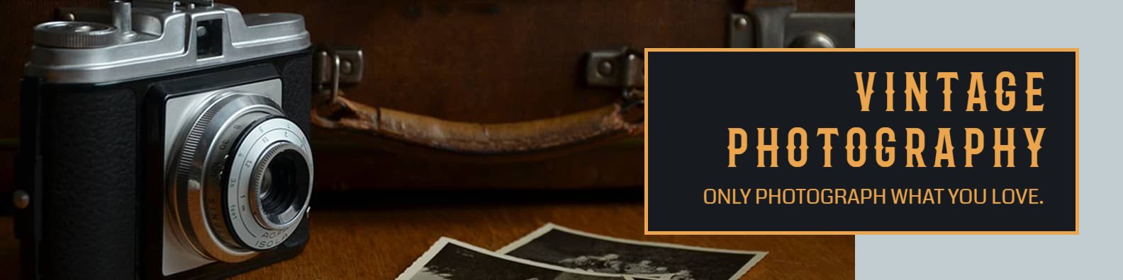 Vintage Photography Theme with Classic Camera LinkedIn Banner Template
