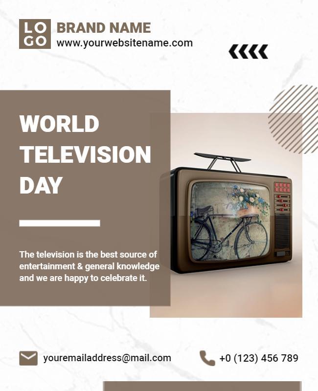 Vintage Retro Television Day Celebration Poster Template
