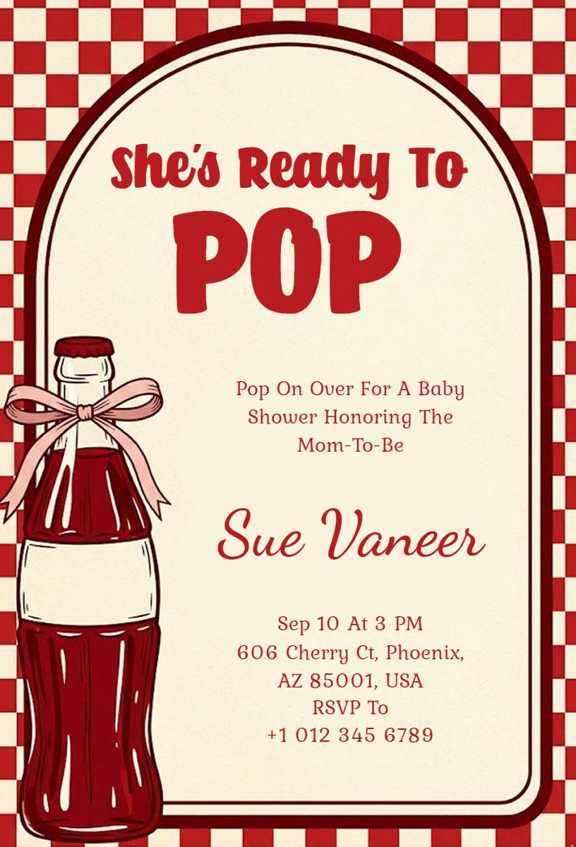 Vintage Soda Pop Themed Baby Shower Invitation Template