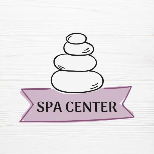 Vintage Spa Center Design Featuring Relaxing Stones Logo Template