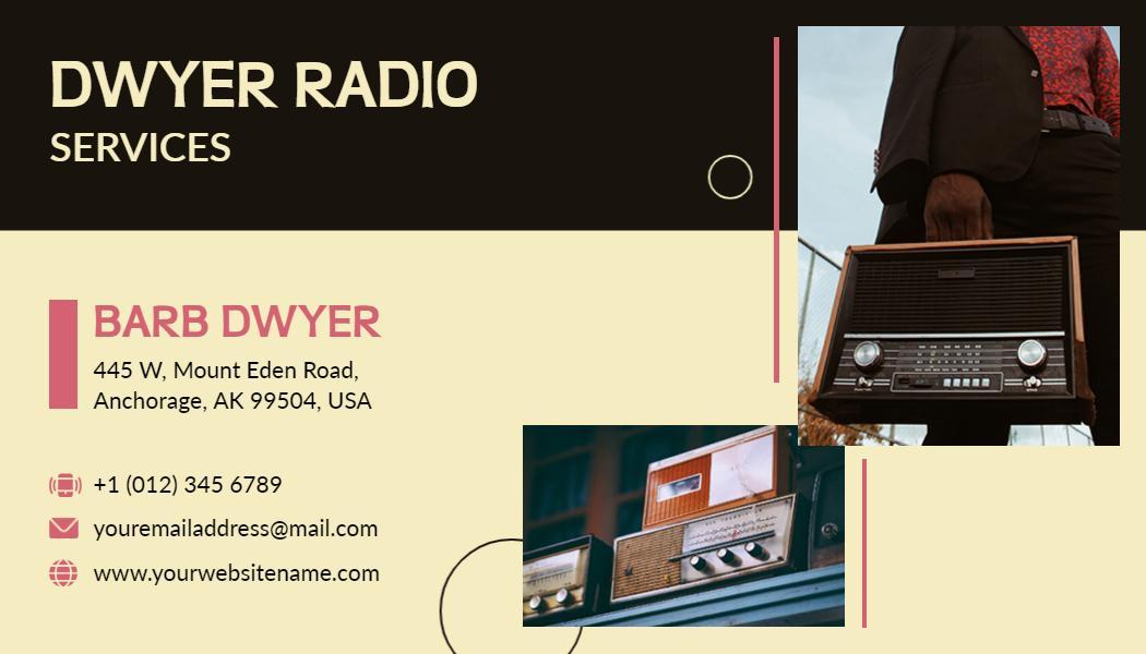 Vintage Styled Radio Services Visiting Card Template