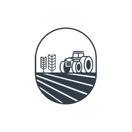 Vintage Tractor and Wheat Fields Depicting Agriculture Logo Template