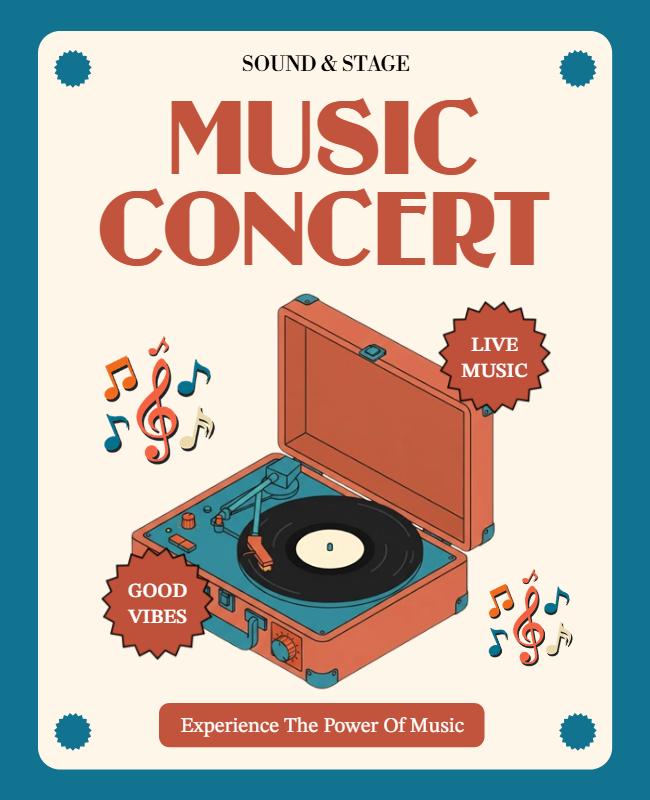 Vintage Vinyl Music Concert Poster Template