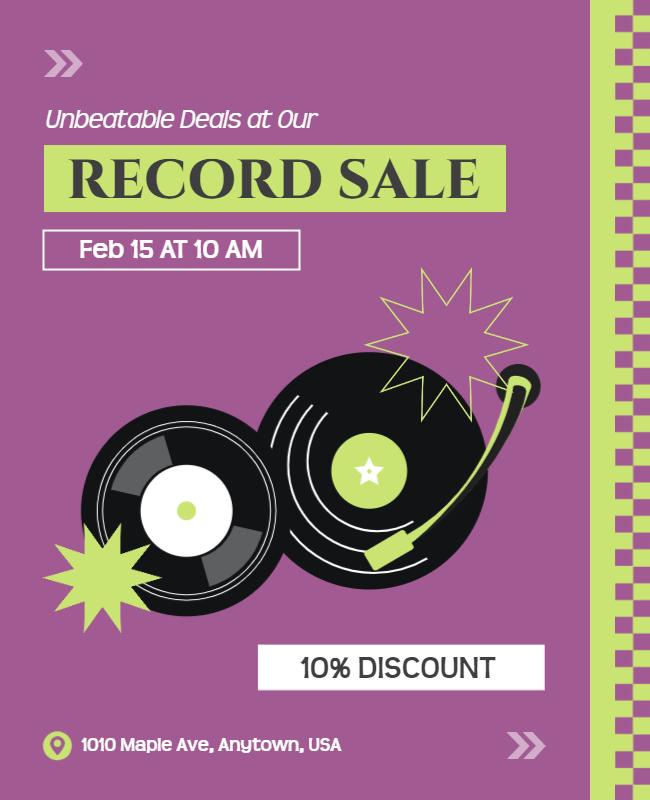 Vintage Vinyl Record Sale Flyer Template