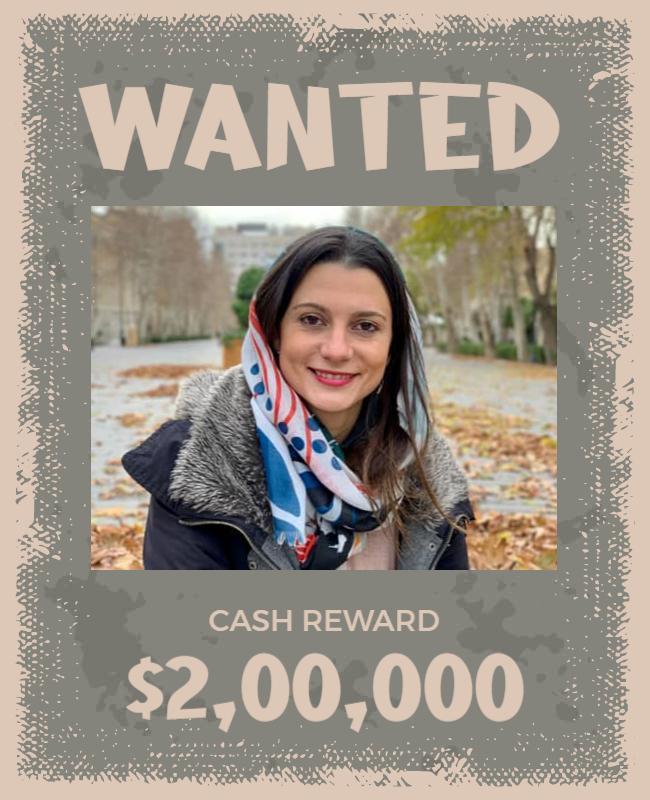 Vintage Wanted Poster with Cash Reward Offer Poster Template