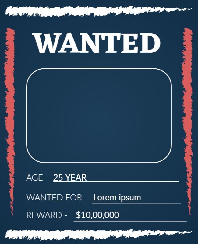 Vintage Western Wanted Criminal Poster Template