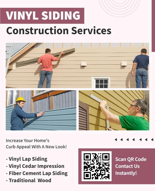 Vinyl Siding Construction Services Flyer Template