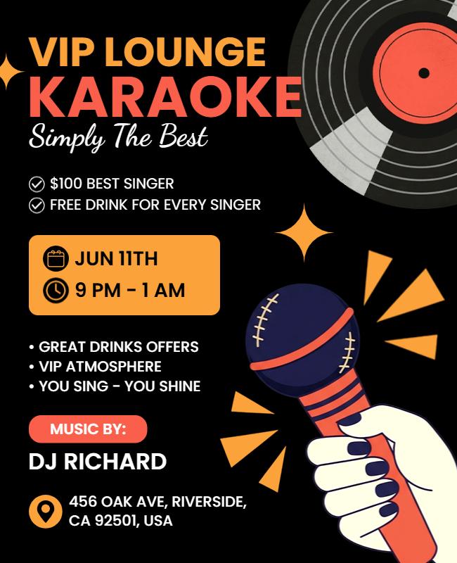 VIP Lounge Karaoke Night Event Flyer Template