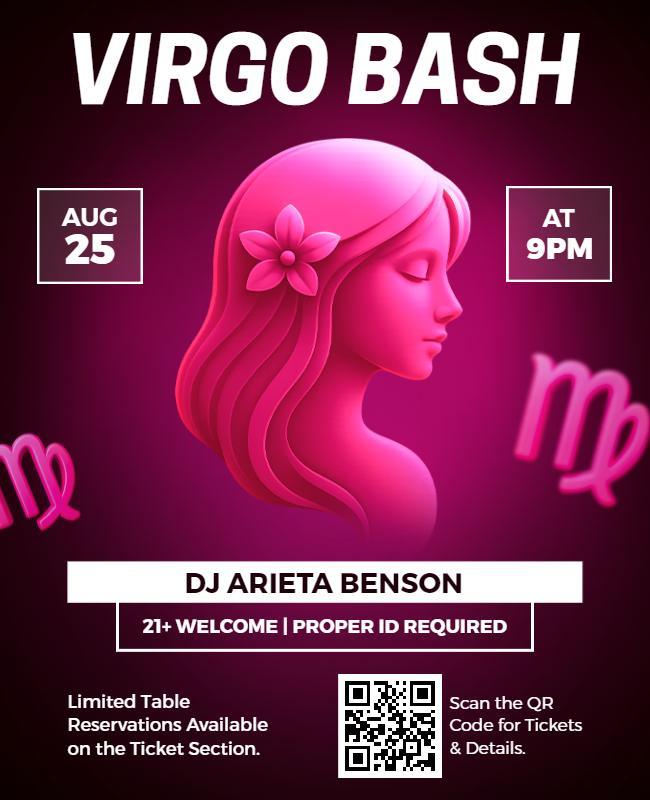 Virgo Bash Night Event Flyer Template