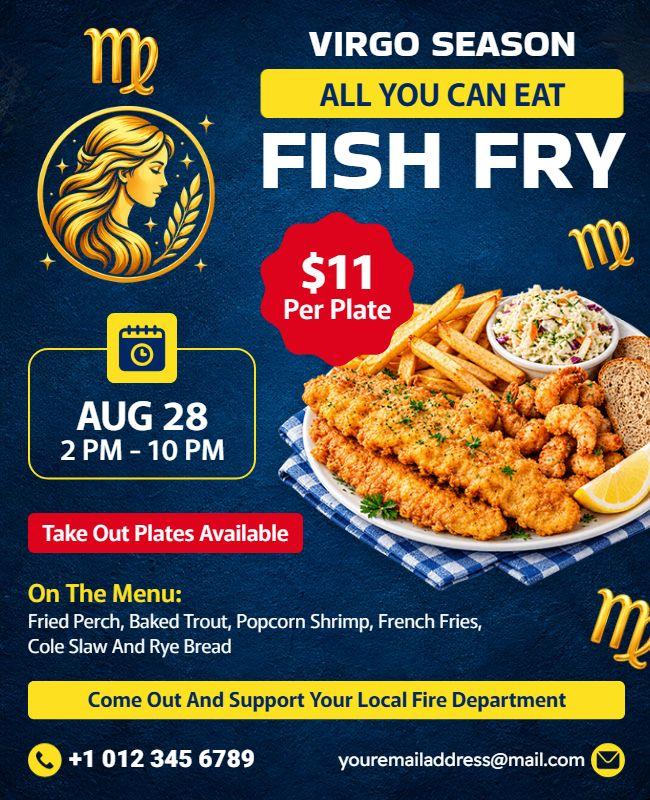 Virgo Season Special Fish Fry Flyer Template