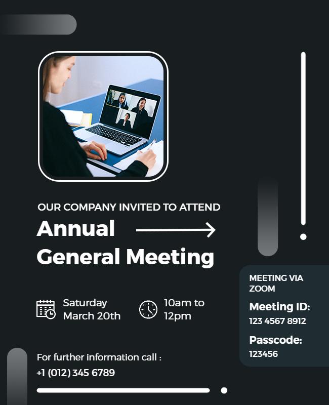 Virtual Annual General Meeting Flyer Template