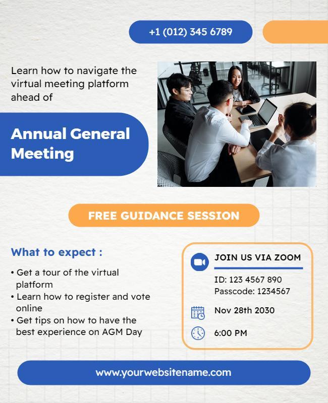 Virtual Annual General Meeting Guidance Flyer Template