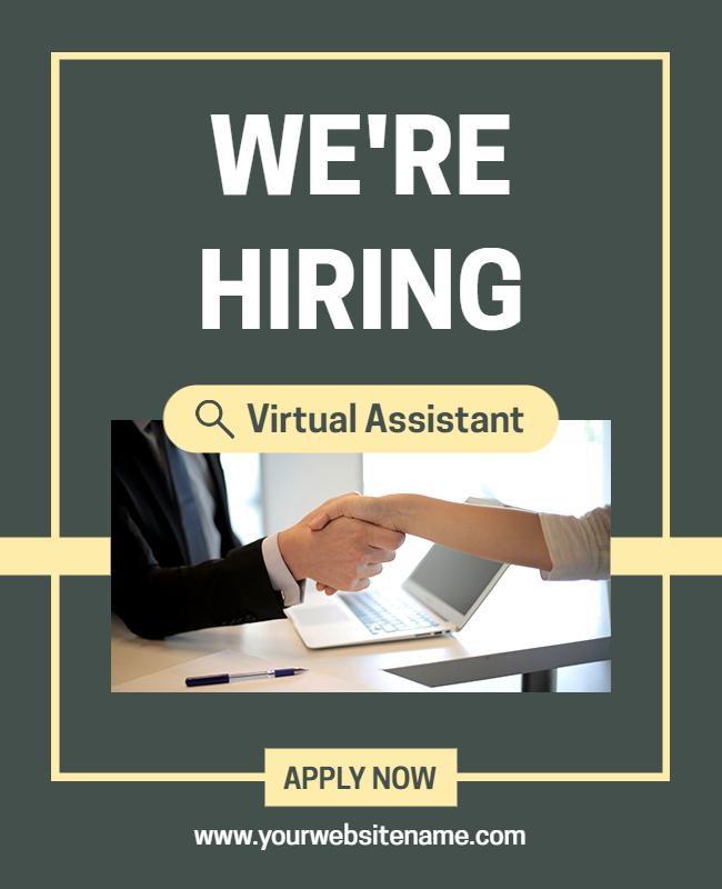 Virtual Assistant Job Hiring Flyer Template