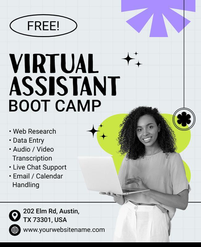 Virtual Assistant Training Boot Camp Flyer Template